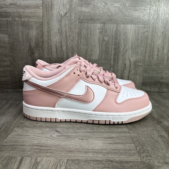 Nike Dunk Low Youth 7y/Women's 8.5 Pink Glaze Shoes DQ6485-600 - Picture 1 of 8